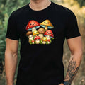 Mens Watercolour Mushroom Motif Cotton T-Shirt Size XS to 5XL