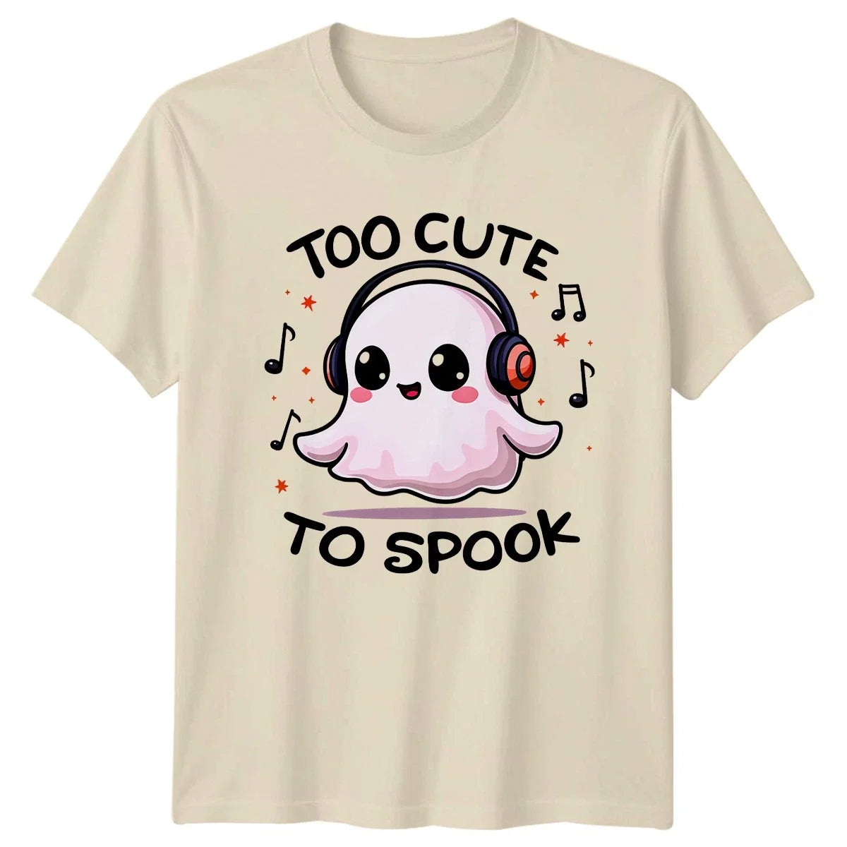 Too Cute To Spook Ghost Halloween Mens Womens Graphic Tee Holidays