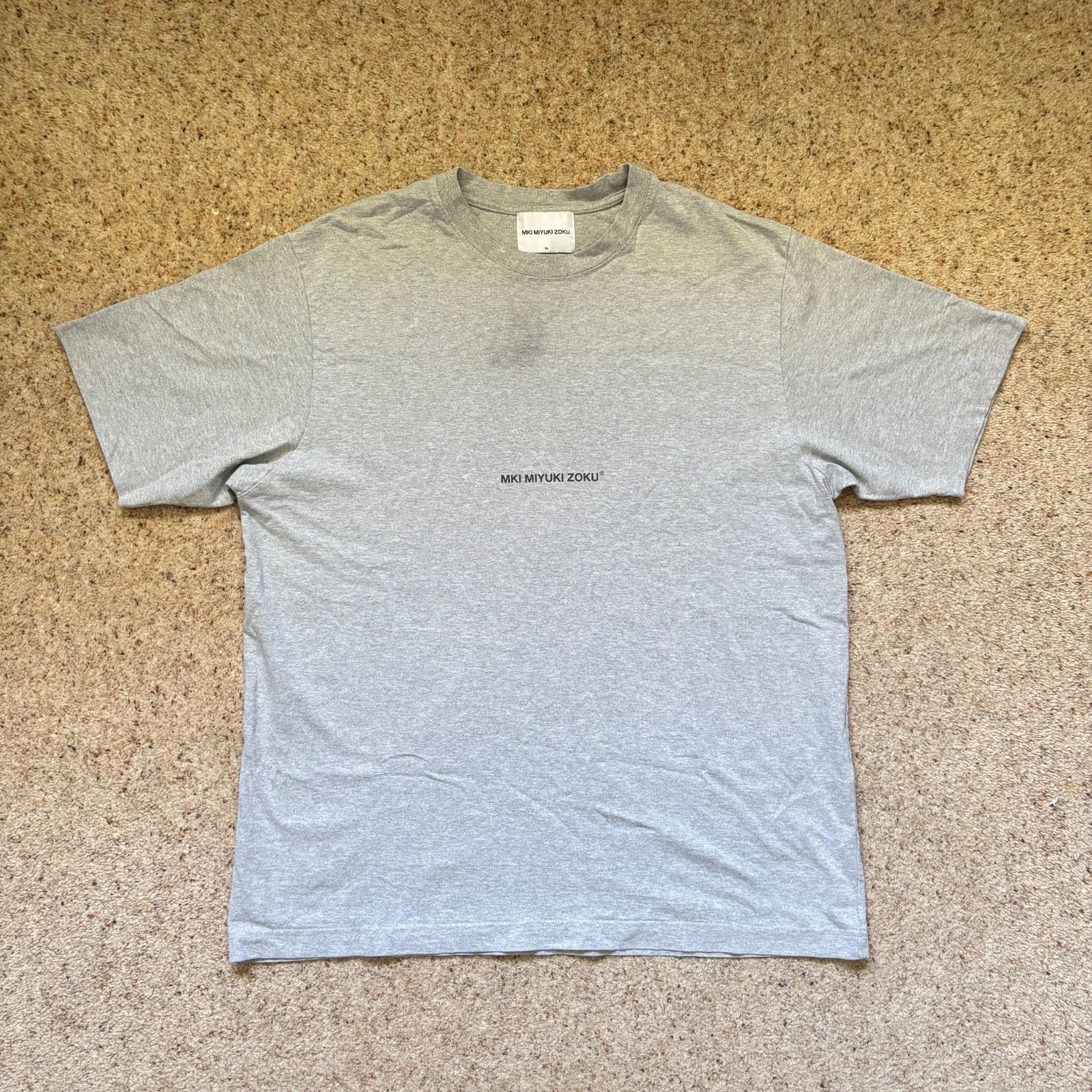 MKI Miyuki Zoku Grey Logo T Shirt Men’s XL Minimal Streetwear Tee