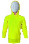 DRI-FIT Hoodie Long Sleeve T-Shirts, UPF 50+ Sun Protection Hooded SAFETY GREEN