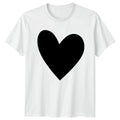 Love Simple Black Heart Design T-Shirt Minimalist Graphic Valentines Day