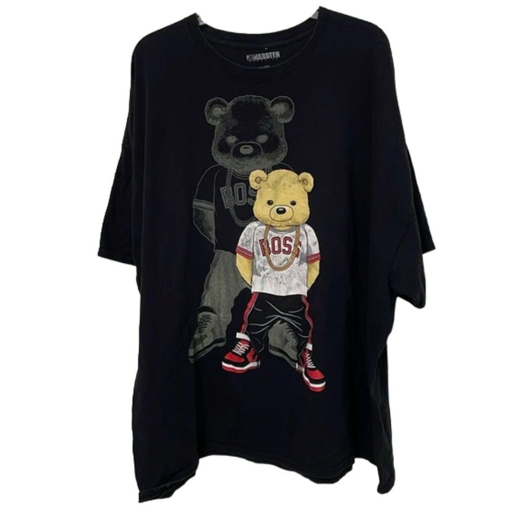 Hard Ten Clothing Boss Bear Black T-Shirt Mens Size 4XL Streetwear Casual