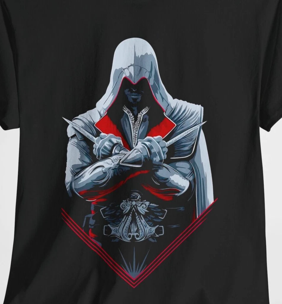 Ezio Auditore Video game Shirt Mens Tshirt Crew neck Gift for gamers, Assassin's
