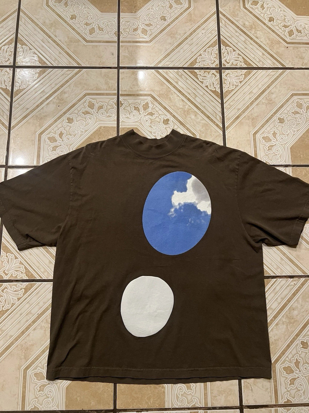 Kanye West Camp Plant Flea Market CPFM For JIK Jesus Is King Brown Shirt Xl