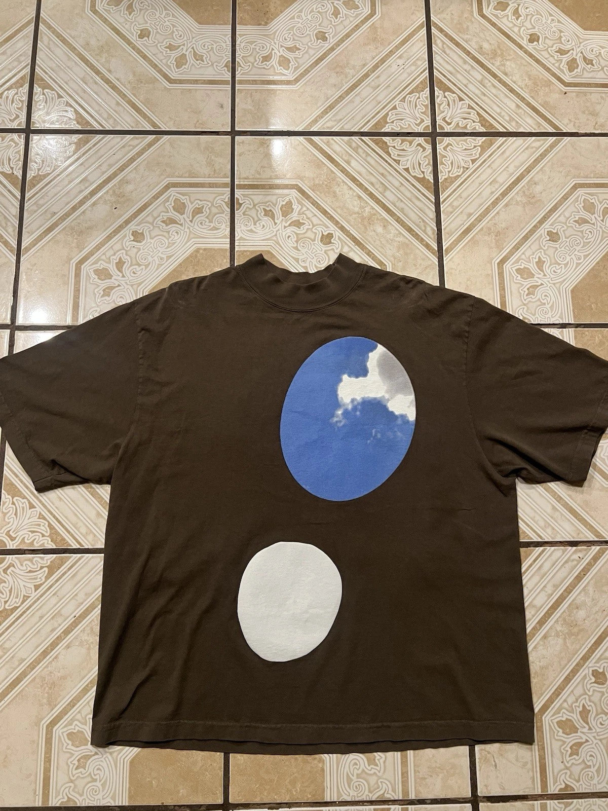 Kanye West Camp Plant Flea Market CPFM For JIK Jesus Is King Brown Shirt Xl