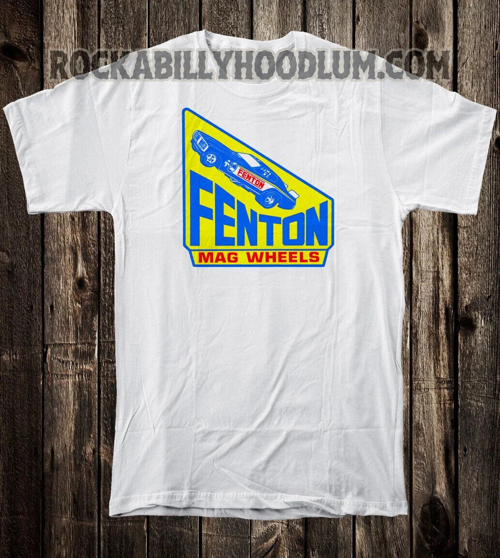 Retro Hot Rod Tee T Shirt Drag Race Auto Speed Shop Fenton Mag Wheels