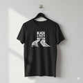 Black Lines Matter T-Shirt Black Graphic Tire Track Automotive Tee - T885