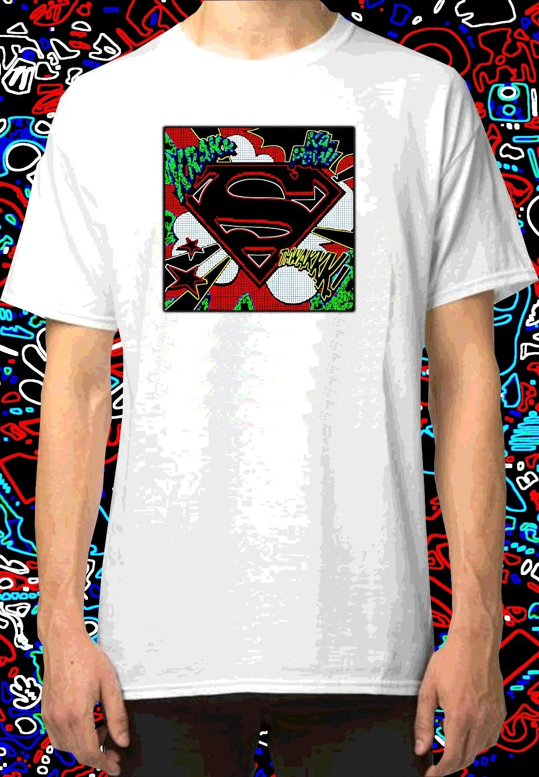 Pop Art Rock Punk Retro Vintage Cult Superman comic T Shirt INISHED Productions