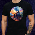 Mens Locomotive Motif Cotton T-Shirt Size XS to 5XL