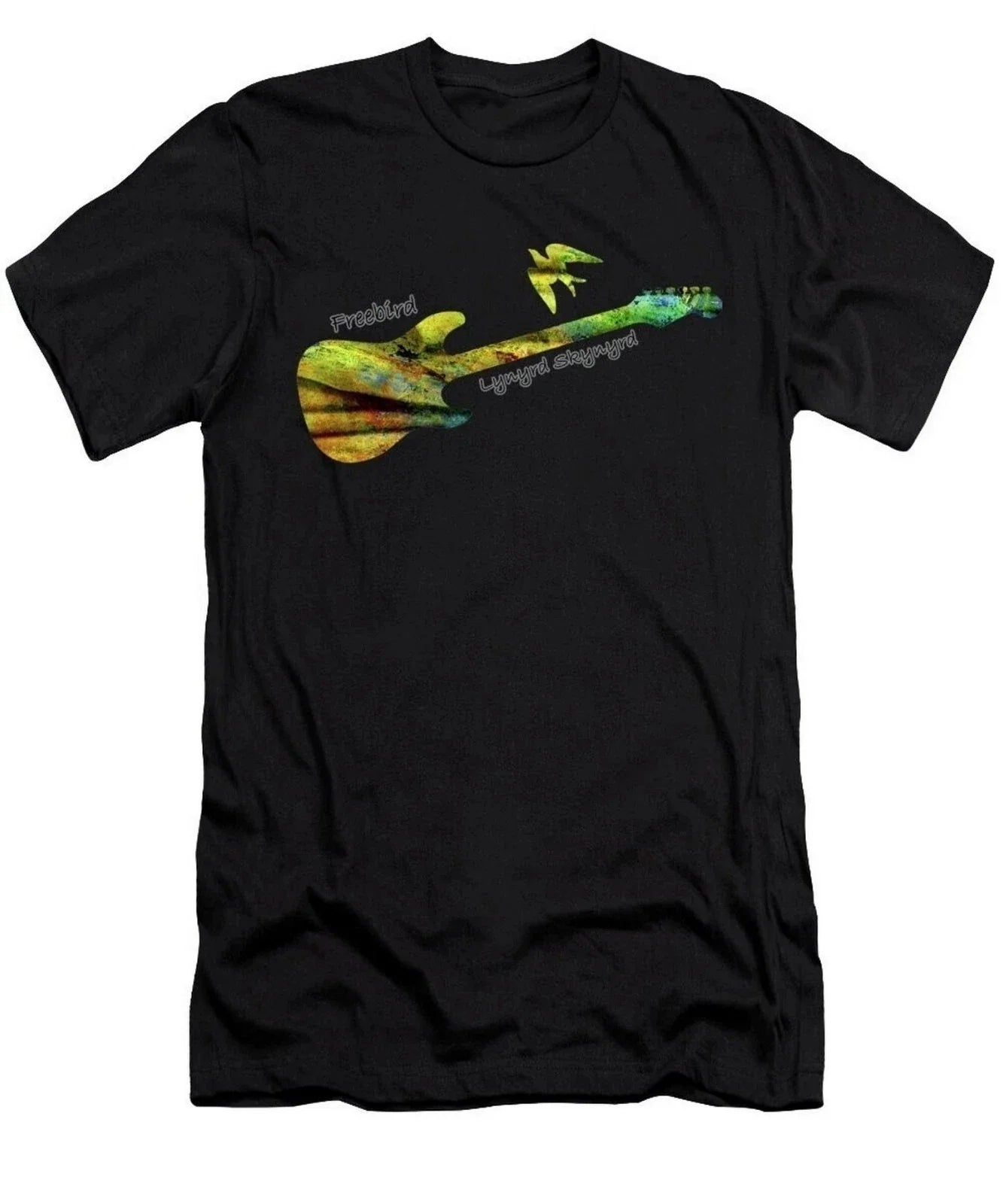 Lynyrd Skynyrd Freebird Ronnie Van Zant Unisex Cotton Black T-shirt, Size S-5XL