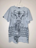 Artful Dodger Y2K Men Shirt Skull Embroidered Graphic Double Sided Mall Goth