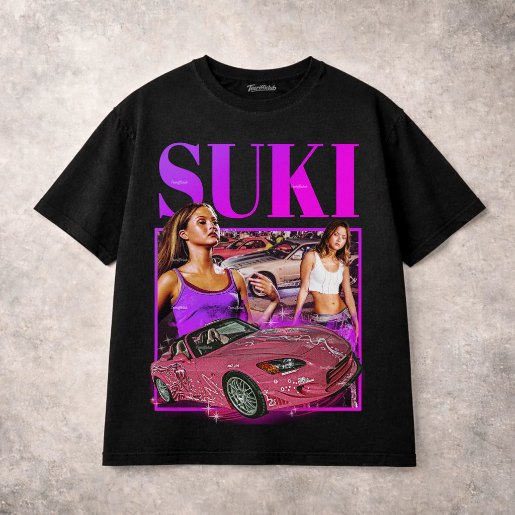 Suki Fast & Furious T-shirt Style JDM Pink Car Drift Street Racing Y2k Opium