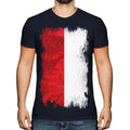 Monaco Flag Grunge Mens T-Shirt Monégasque Football Monacan Jersey Gift