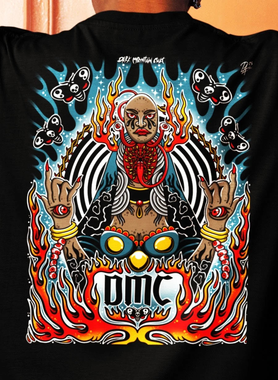DMC Lady Trippy Goth Rock n Roll Metal (Unisex High Quality Made in USA) T-Shirt