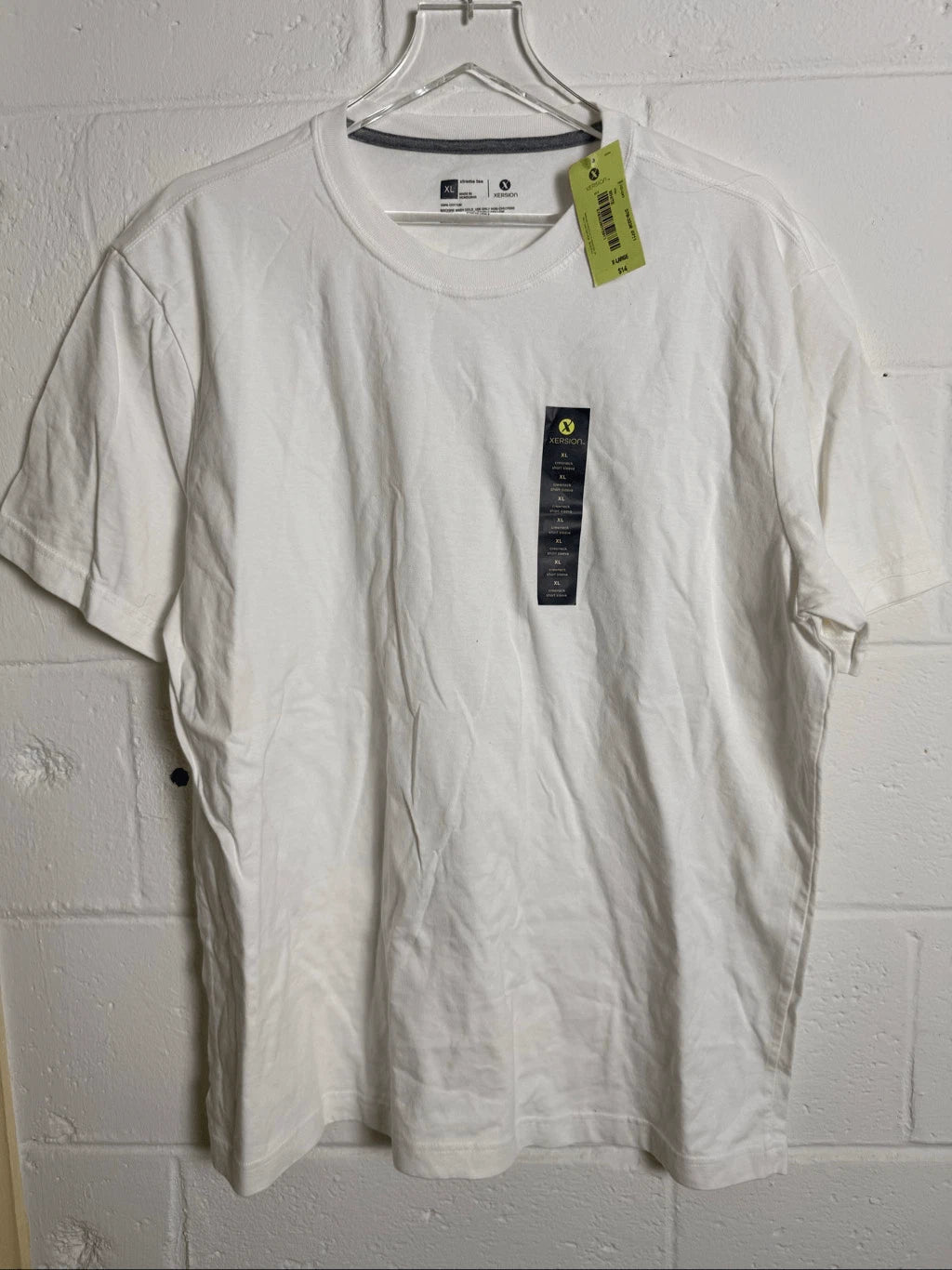 NWT Xersion 100% Cotton White Crewneck T-Shirt XL Minimalist Basic Tee
