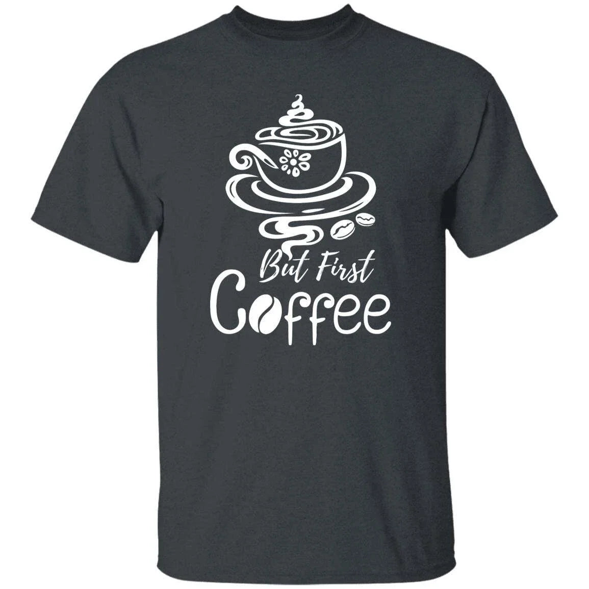 But first coffee Unisex shirt gift one line coffee lover tee black dark heather