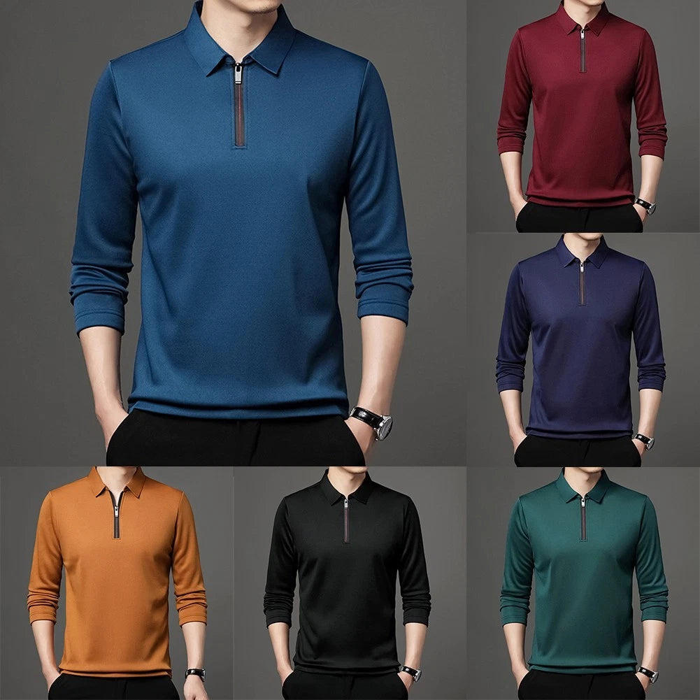 Fashion Mens Male Slim Fit Comfortable Durable Long Sleeve Solid Color
