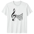 Black Treble Clef Music Notes Flowing T-Shirt Classical Band Orchestra Music