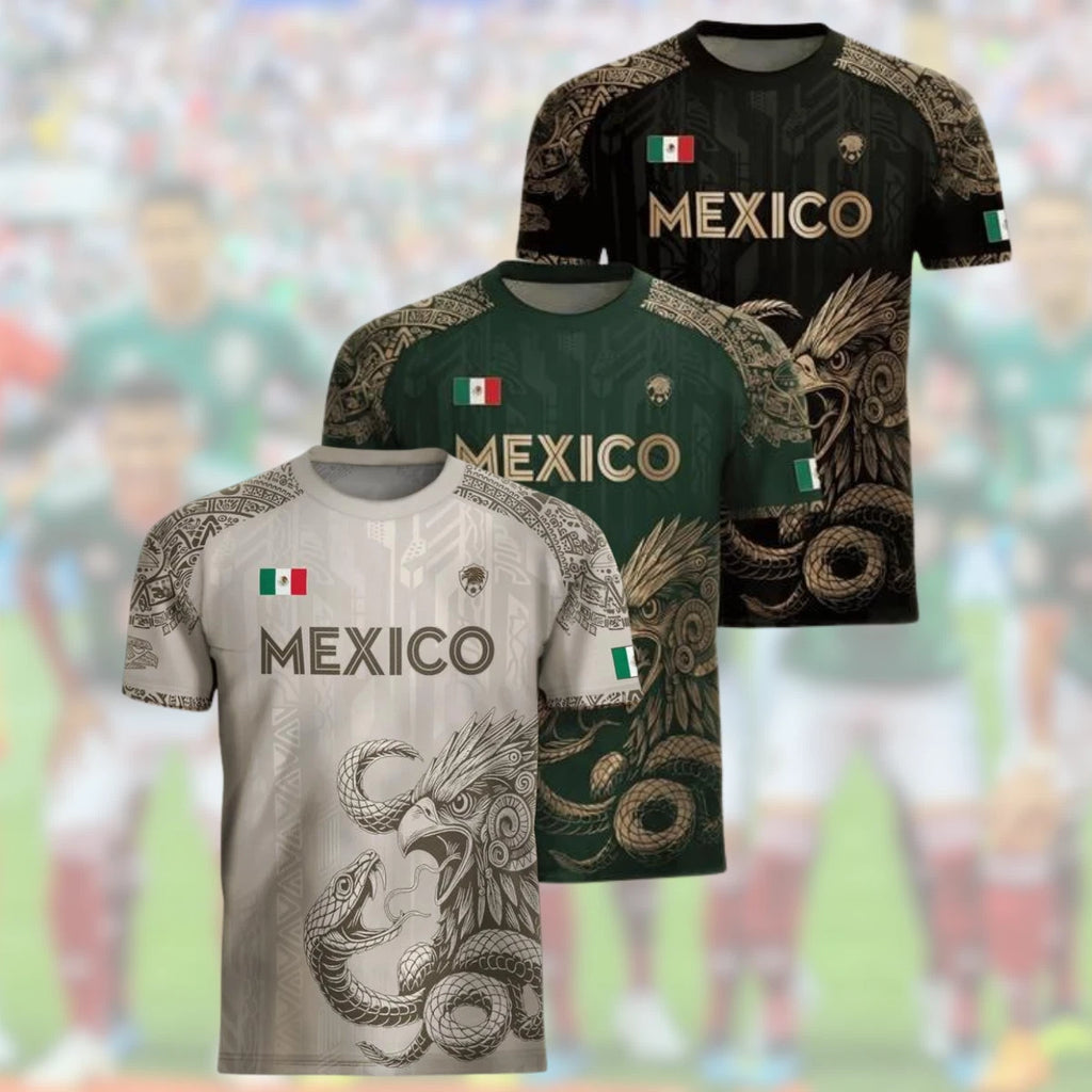 Mexico Aztec Eagle Snake Soccer Men’s Graphic Shirt Gift All Over Print Shirt