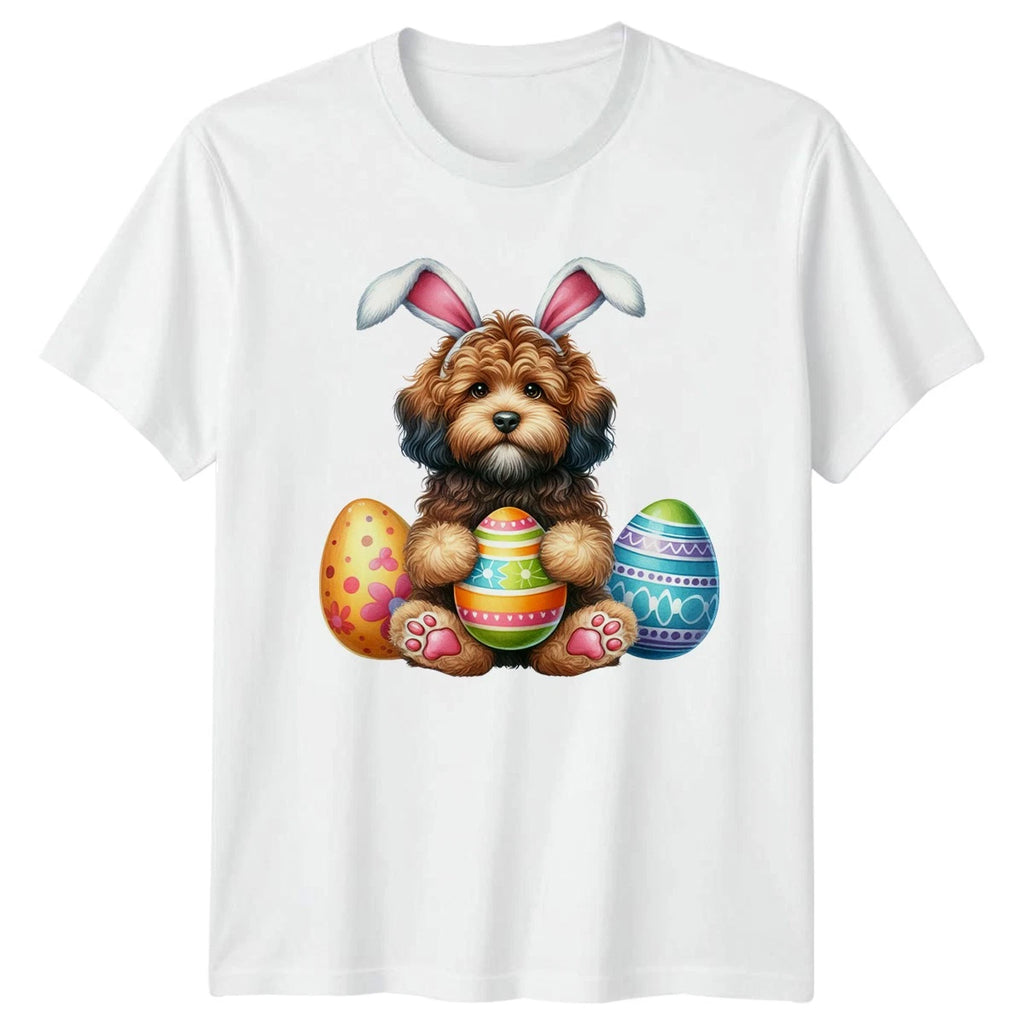 Cute Doodle Puppy Wearing Bunny T-Shirt Dog Lover Easter Holiday