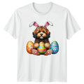 Cute Doodle Puppy Wearing Bunny T-Shirt Dog Lover Easter Holiday