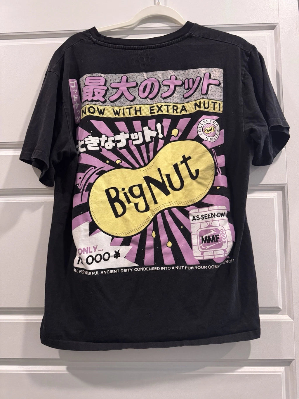 COOL SHIRTZ! MaxMoeFoe Big Nut Graphic Print Black Cotton T-Shirt Size L