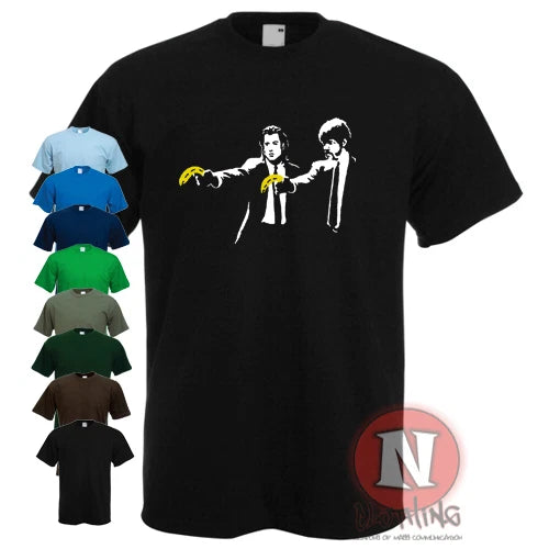 Banksy Pulp fiction urban art graffiti movie t-shirt famous street art