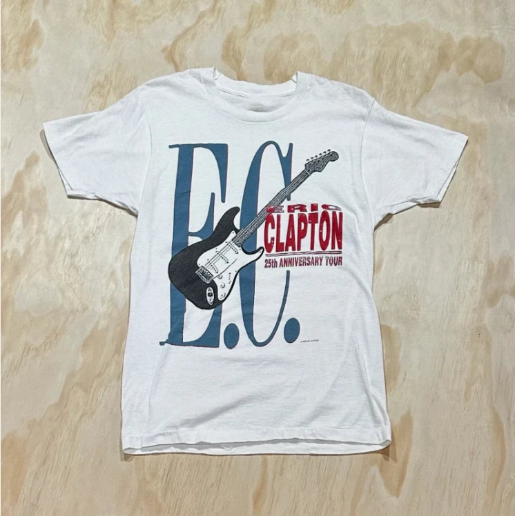 Eric Clapton 25th Anniversary White T-Shirt Full size S-5XL O40