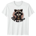 Cute But Feral T-Shirt Raccoon Humor Animal Drinking Gift For Him And Her