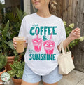 HOT ! Iced Coffee T Shirt Summer Graphic Tee Casual Coffee Lover Gift for Adults