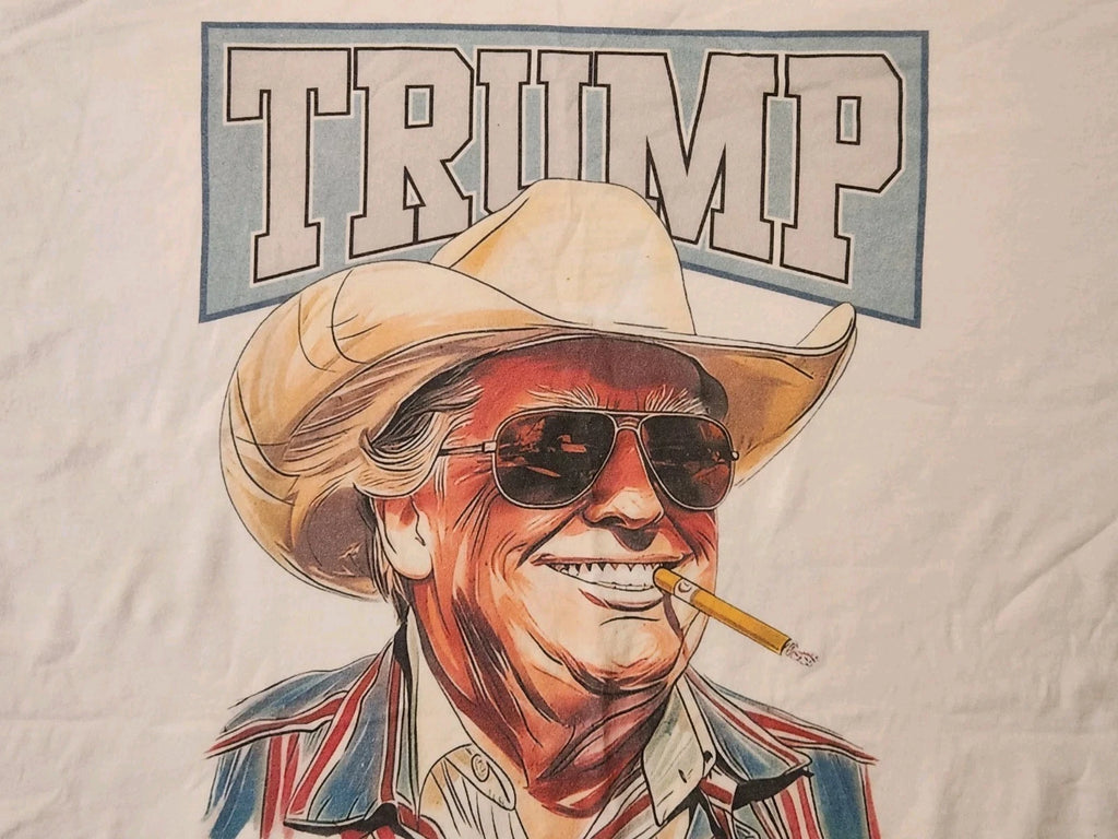 Fruit of the Loom HD Cotton White Trump Graphic Logo Crew Neck T-Shirt 2XL