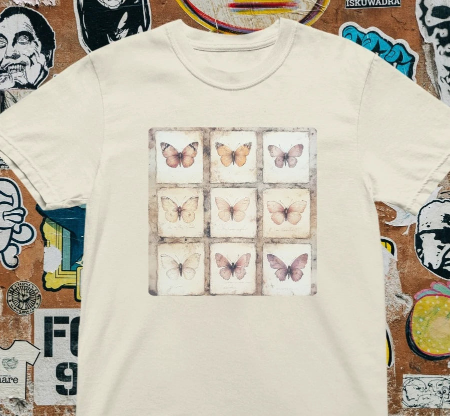 Vintage Butterfly T-Shirt – Antique Style Insect Graphic Tee – Aesthetic Moth