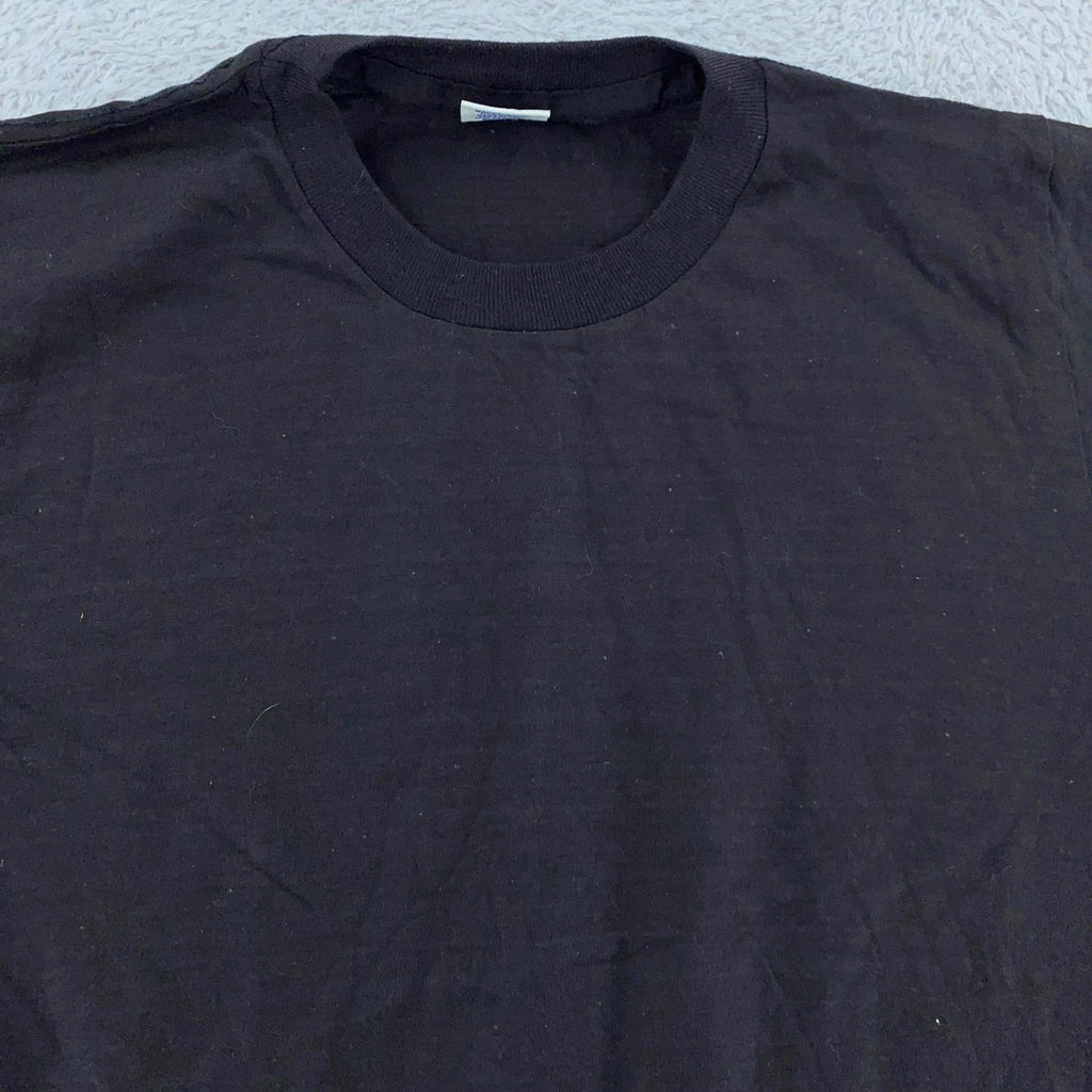 Vintage 90s Spalding Blank Black T-Shirt Mens Small Crewneck 100% Cotton Tee