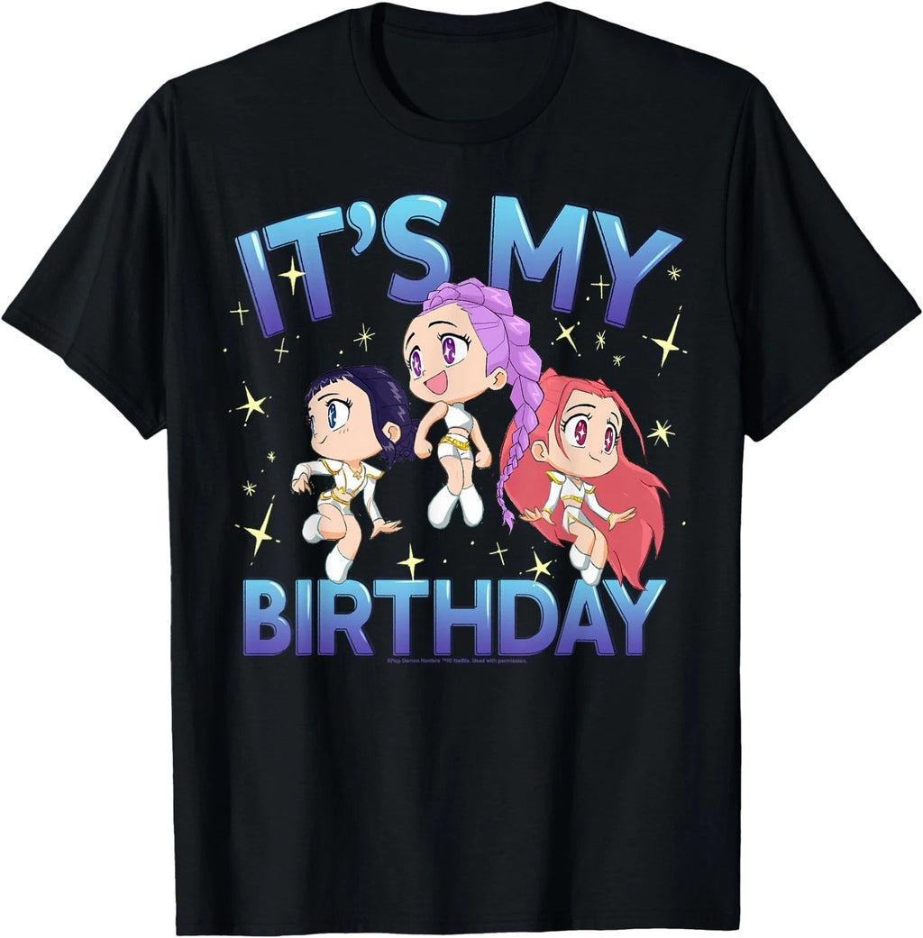 Kpop Demon Hunters It's My Birthday Cute Chibi Group Shot T-Shirt