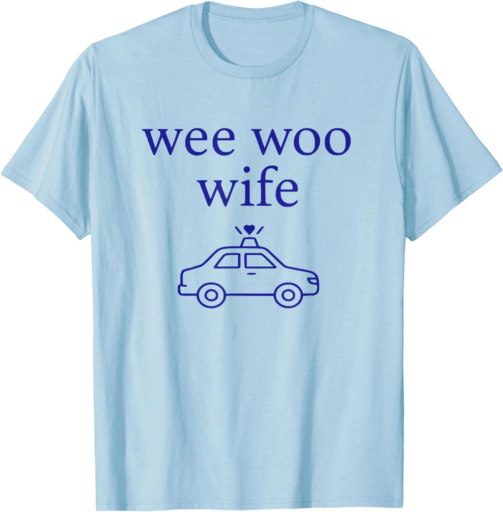 Wee Woo Wife Police Spouse Cute Minimalist Aesthetic T-Shirt