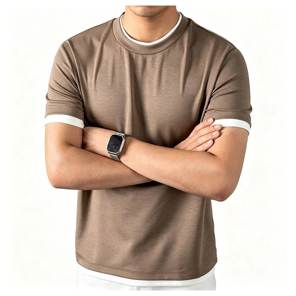 Polyester Men's Short Sleeve T-Shirt Moderate Stretch Cool Comfort Fit