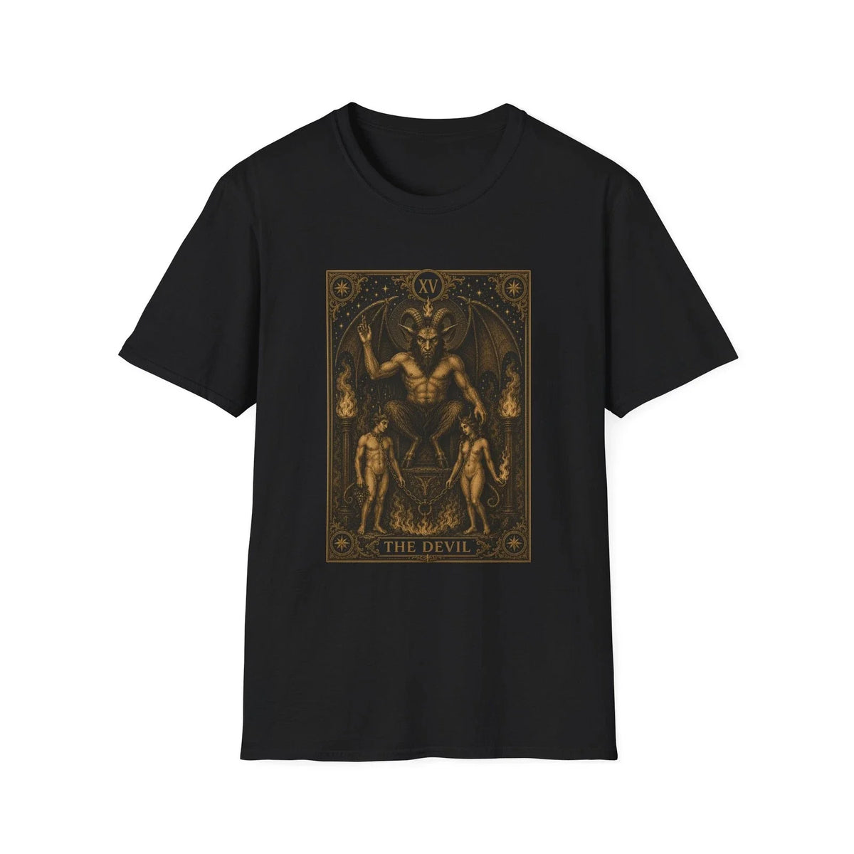 The Devil Tarot T Shirt Occult Baphomet Graphic Tee