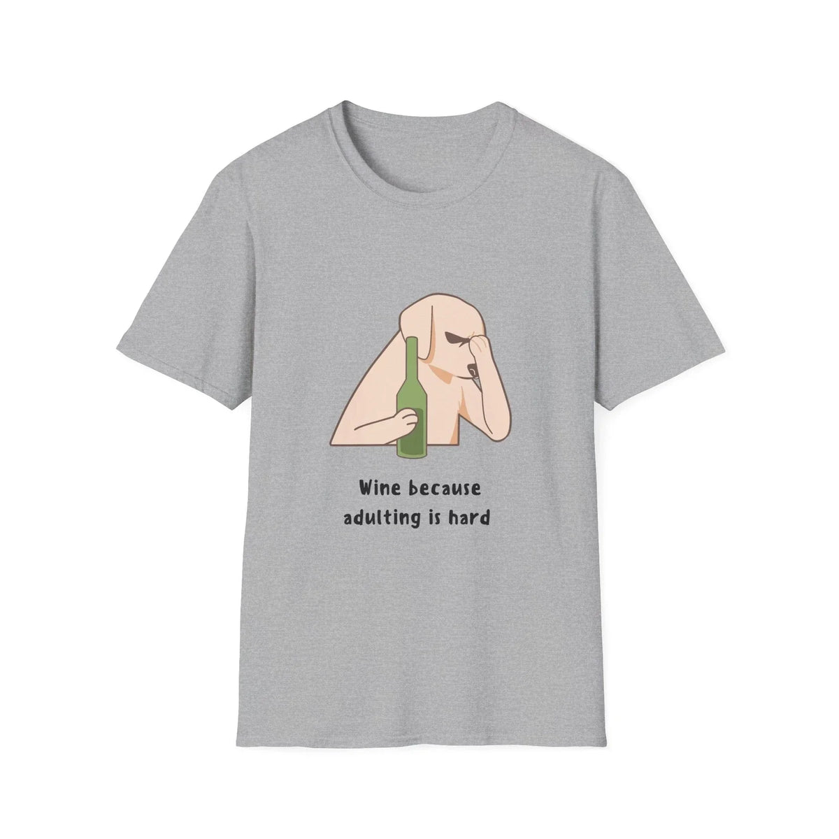Funny Wine Adulting Unisex Softstyle T-Shirt