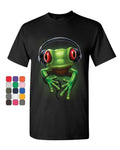 DJ Frog with Headphones T-Shirt Cute Animal Music Wildlife Rock Mens Tee Shirt