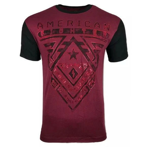 AMERICAN FIGHTER Men's T-Shirt CROSSROADS ARTISAN Red Athletic Biker MMA