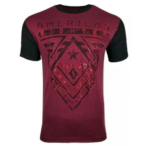 AMERICAN FIGHTER Men's T-Shirt CROSSROADS ARTISAN Red Athletic Biker MMA