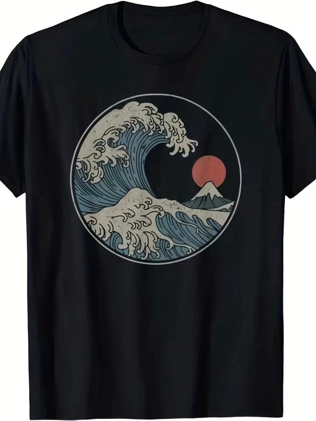 Men'S Great Wave off Kanagawa Japanese Art Tsunami Graphic T-Shirt - Hokusai Wav