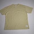 Reserved Men T-Shirt Large Tan Cotton Spandex Minimalist Boxy Patch Detail