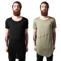 Urban Classics Long Open Edge Front Zip Tee Herren T-Shirt Baumwolle Slub Jersey