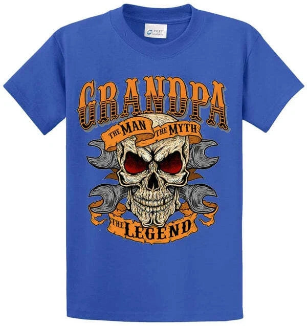 GRANDPA THE LEGEND Cotton Printed Tee Shirt Regular and Big and Tall Sizes