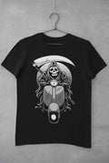 Scooter Reaper Biker T Shirt Grim Skull Scythe Classic Design Motorcycle Classic