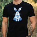 Mens Boho Watercolour Bunny Motif Cotton T-Shirt Size XS to 5XL