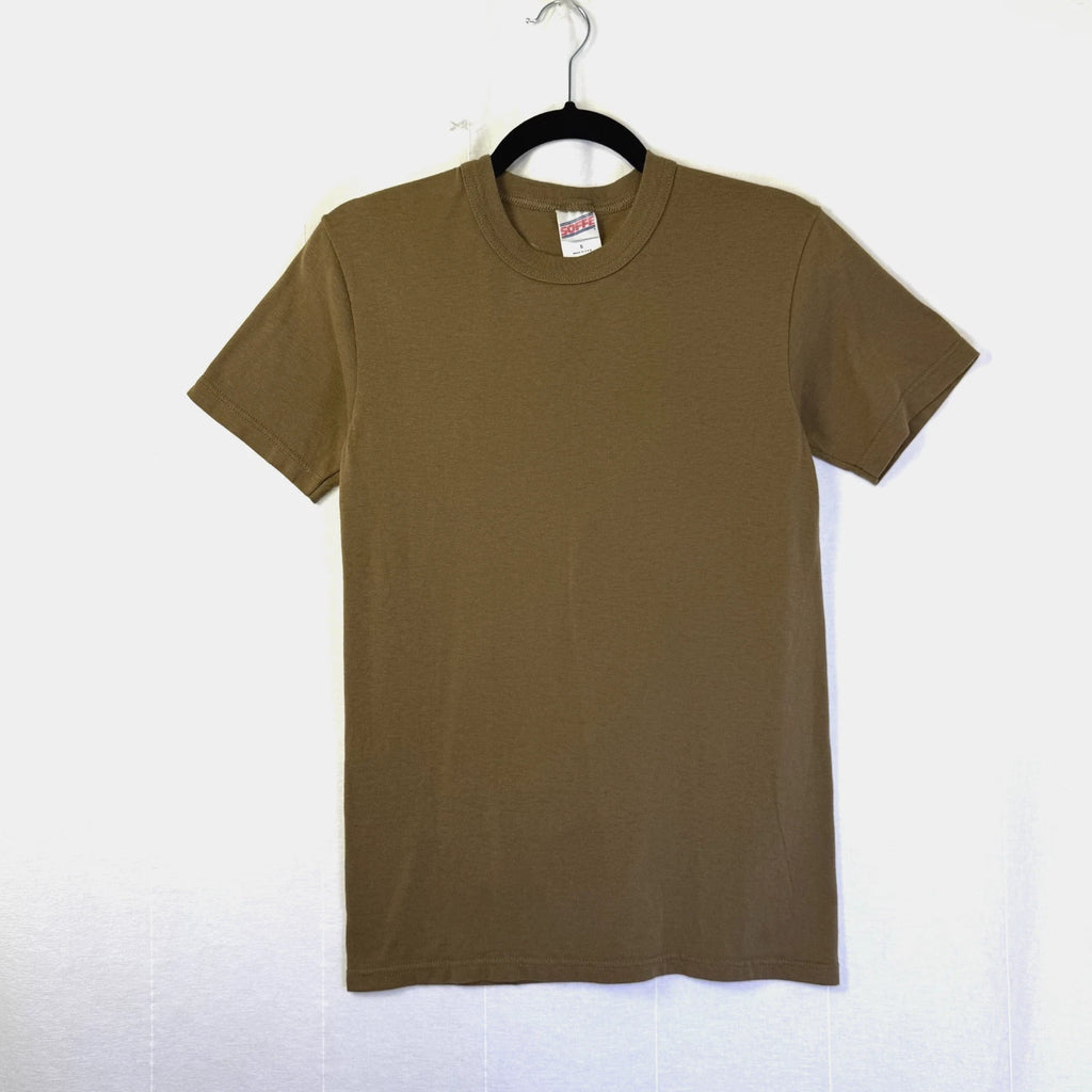VTG Soffe T Shirt Men's Size Small 90's Military Brown 50/50 Grunge Skater USA