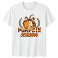 Pumpkin Season Womens T-Shirt Western Boho Fall Thanksgiving Gift For Her