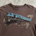 Y2K Phreek Industries Subway Tshirt Size S/M Faded Brown Vintage Skate Grunge